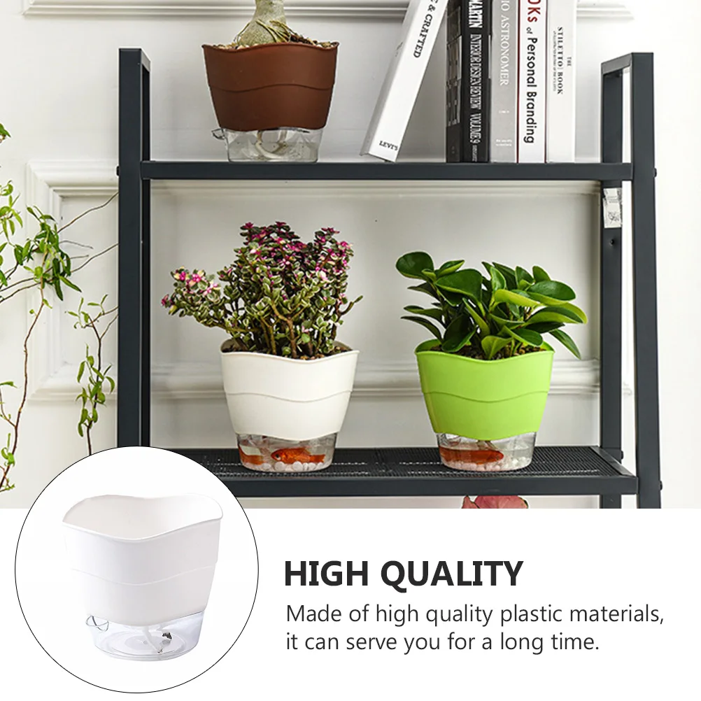 

2 Pcs Automatic Watering Flower Pot Self Absorbent Planter Drought Resistant Plastic Storage Bowl Plant Fish Holder