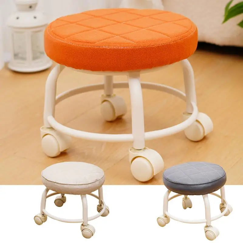 Rolling Stool 360 Degree Rotating Rolling Stool Multi-functional Heavy Duty Low Seat Waterproof Round Stool With Universal Wheel