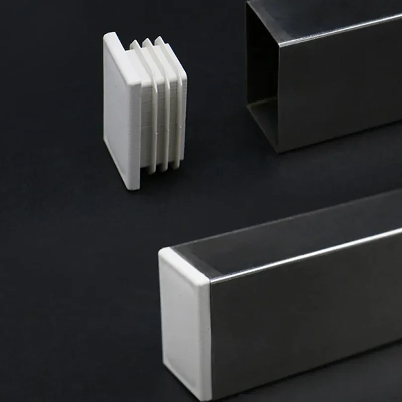 White Square/Rectangle Plastic Pipe Inner Plug Blanking End Caps for Table Chair Leg Inserts Plug Bung Insert Stopper