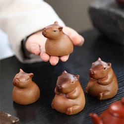 Simulated Capybara Decors Distinctive Clay Table Accent Delicate Capybara Clay Tea Pet Elegant Capybara Decors for Enthusiasts