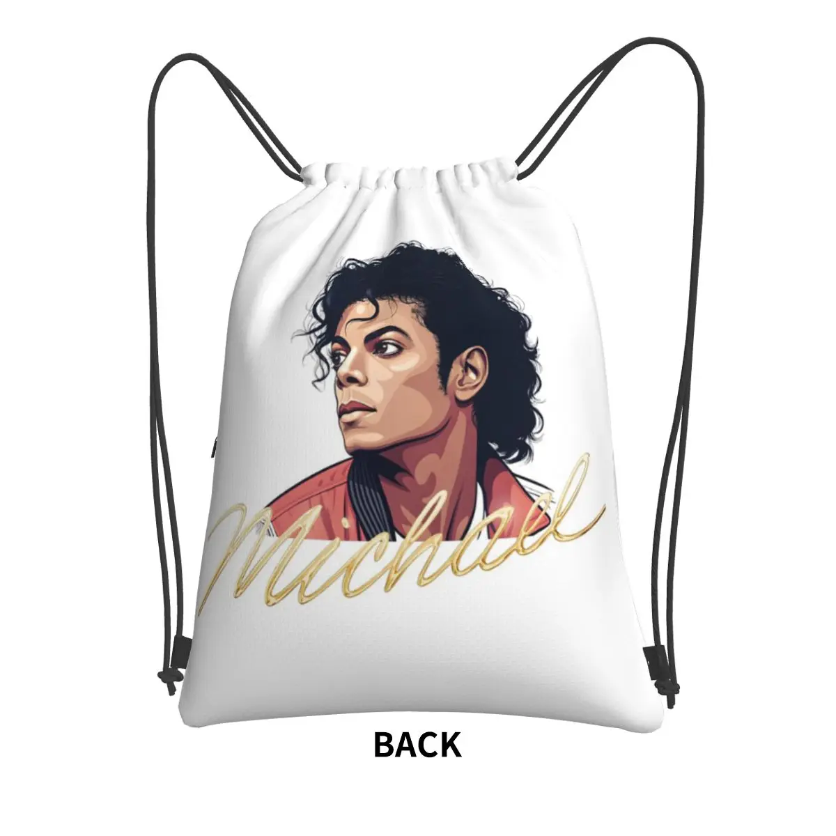 Michael Jackson Fan Tribute Design Backpacks Fashion Drawstring Bags Sundries Bag Book Bags for Travel School
