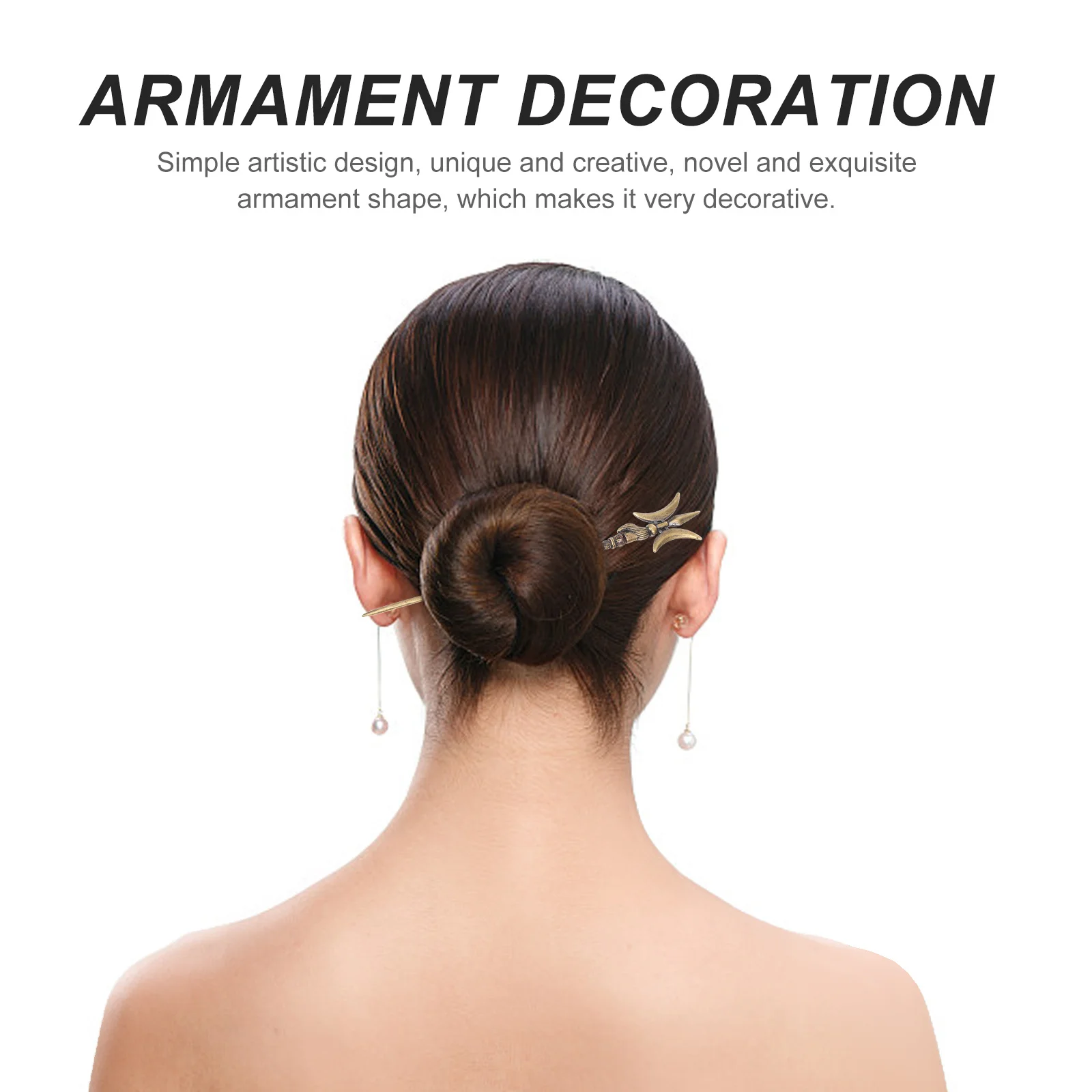 

Vintage Copper Hairpin Simple Generous Design Premium Copper Material Retro Chinese Style Hair Ornament Durable Decor