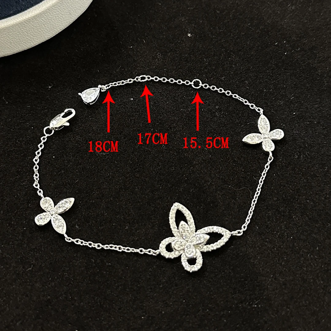 Klassisches S925 Sterling Silber Phantom Schmetterling Ausgehöhltes Damenarmband. Exquisite Geschenke. Luxus-Schmuck – Detail 1