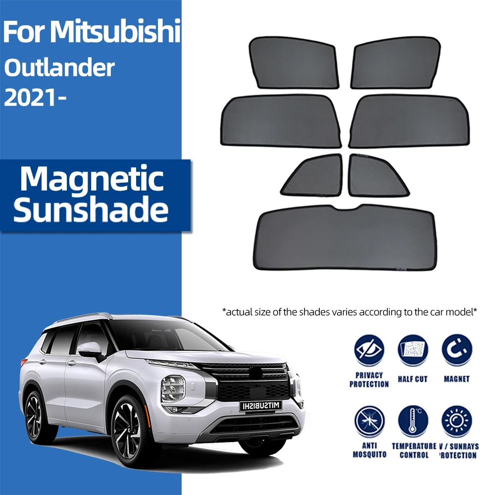 For Mitsubishi Outlander MK4 2022 2023 2024 Magnetic Car SunShade Front Windshield Curtain Rear Side Baby Window Sun shade Visor