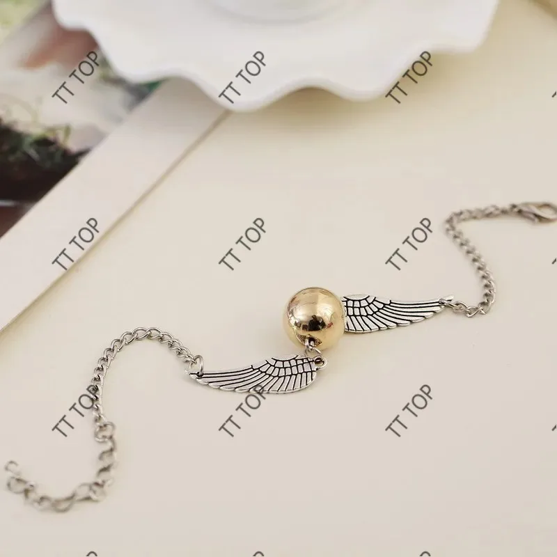 ovie Magic School Bracelet for Women Golden Snitches Magic Academy Potes Hermione Rotatable Hourglass EarHook Gift Accessories view 5