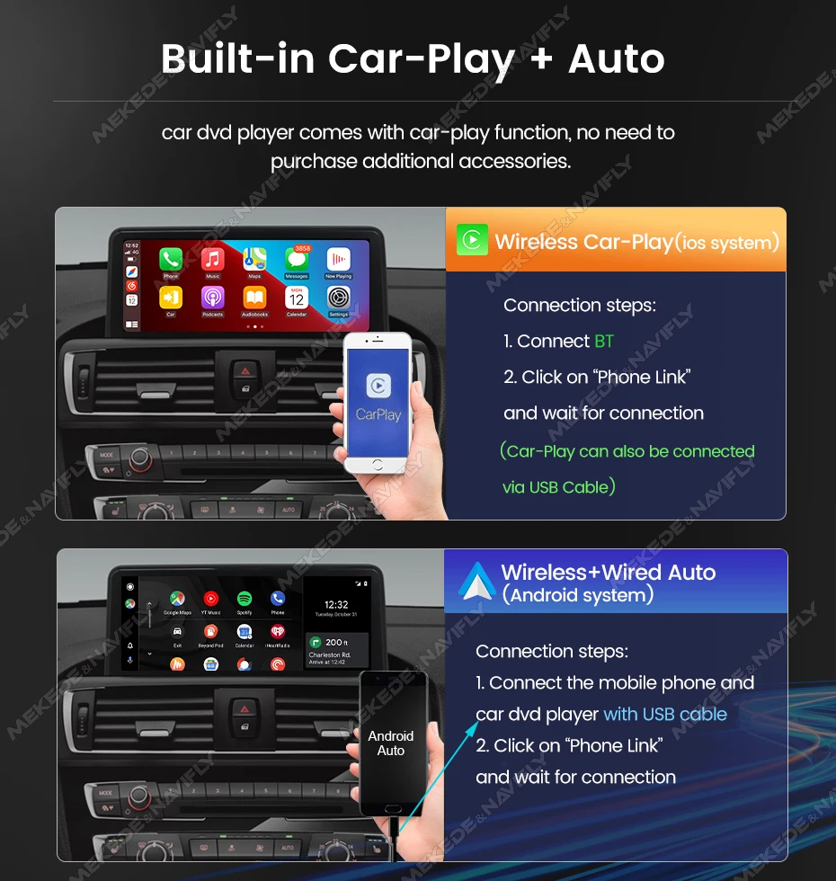 Image 5: Autoradio multimédia MEKEDE Android 15 pour BMW Série 5 E60 E61 E63 E64 Série 3 E90 E91 E92 E93 CCC CIC DSP Carplay GPS