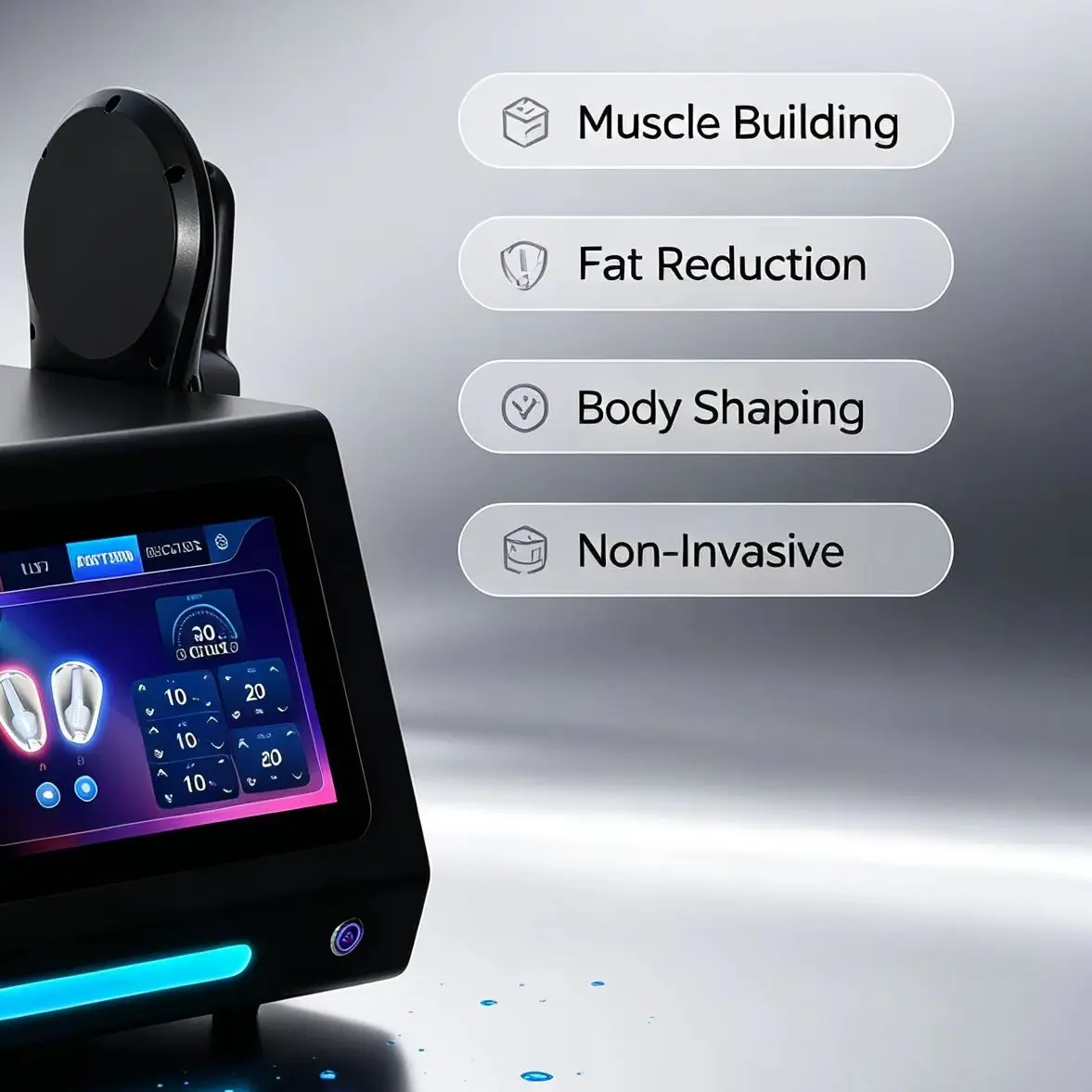 HI‑EMT MYOslim Body Sculpting Machine 30000 Muscle Contractions Fat Reduction Butt Lifting Multi Language Screen Beauty Salon
