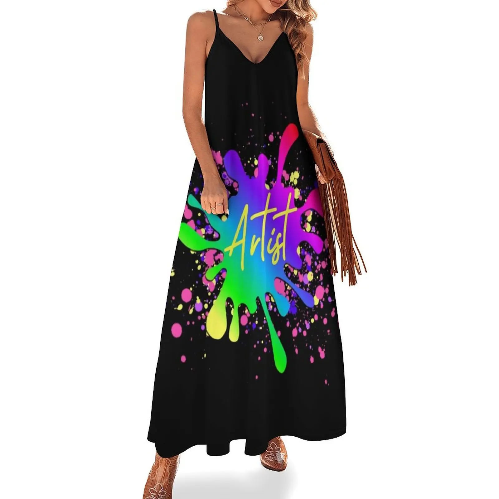 

Paint Splatters - Artist Sleeveless Dress elegant chic women dresses promotion Aesthetic clothing dress for woman beach dresses