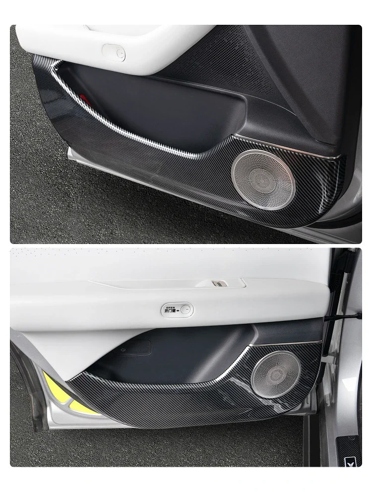 For XPENG P7+ 2026 2027 Front & Rear Door Plate Guards ABS Inner Protector Cover Plate Trim Anti-Dirty Bumper Welcome Kick Pad
