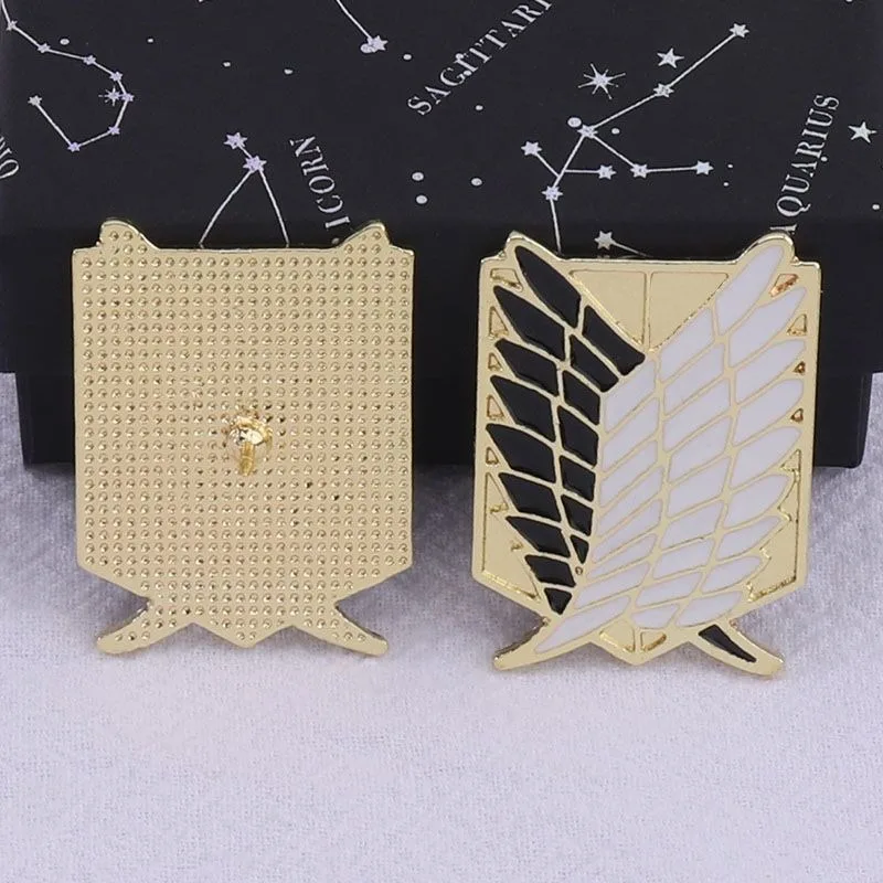 6-Piece Set Anime AOT Shingeki No Kyojin Lapel Pin Wings Of Freedom Survey Corps Metal Brooch Cosplay Accessories