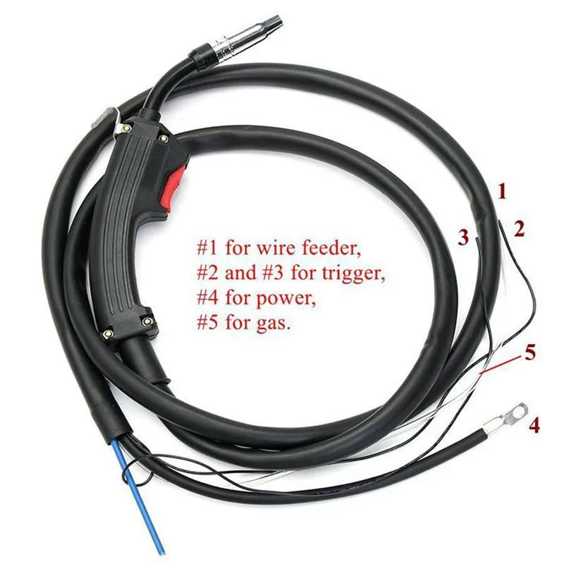 14AK MIG Welding Torch Electric Kit | 10ft Gas/Flux-Cored Dual Mode Welder with Replacement Parts & Torch Head