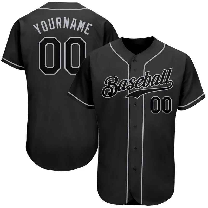 Custom Black Authentic  Baseball Jersey Men and Women Section Shirt 3D Printed Shirt Casual Team Shirts Hip Hop Unisex Tops