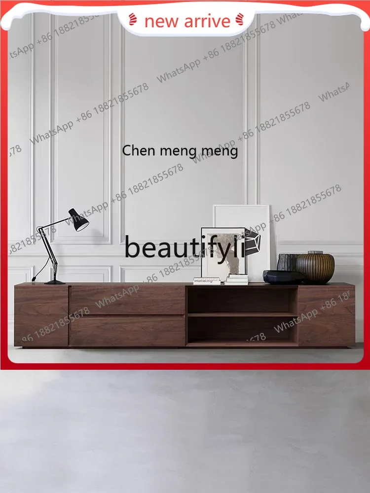 

SS ss7486 North American black walnut module free combination TV cabinet living room Nordic storage floor cabinet