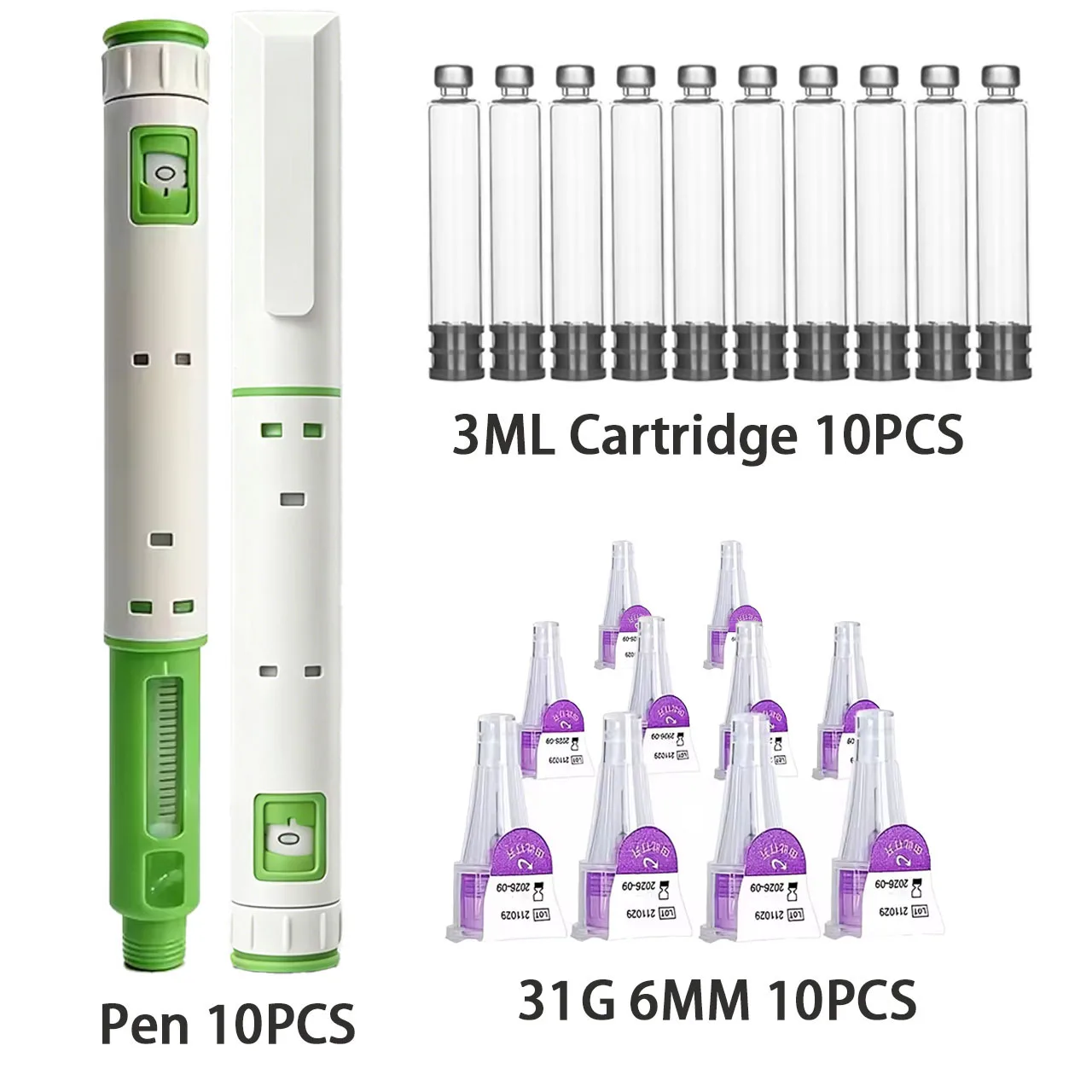 10mg Disposable Injection Pen Set, 3ml Glass Cartridge 31G 8MM Needle, Tattoo Peptide Injector Pen image 3