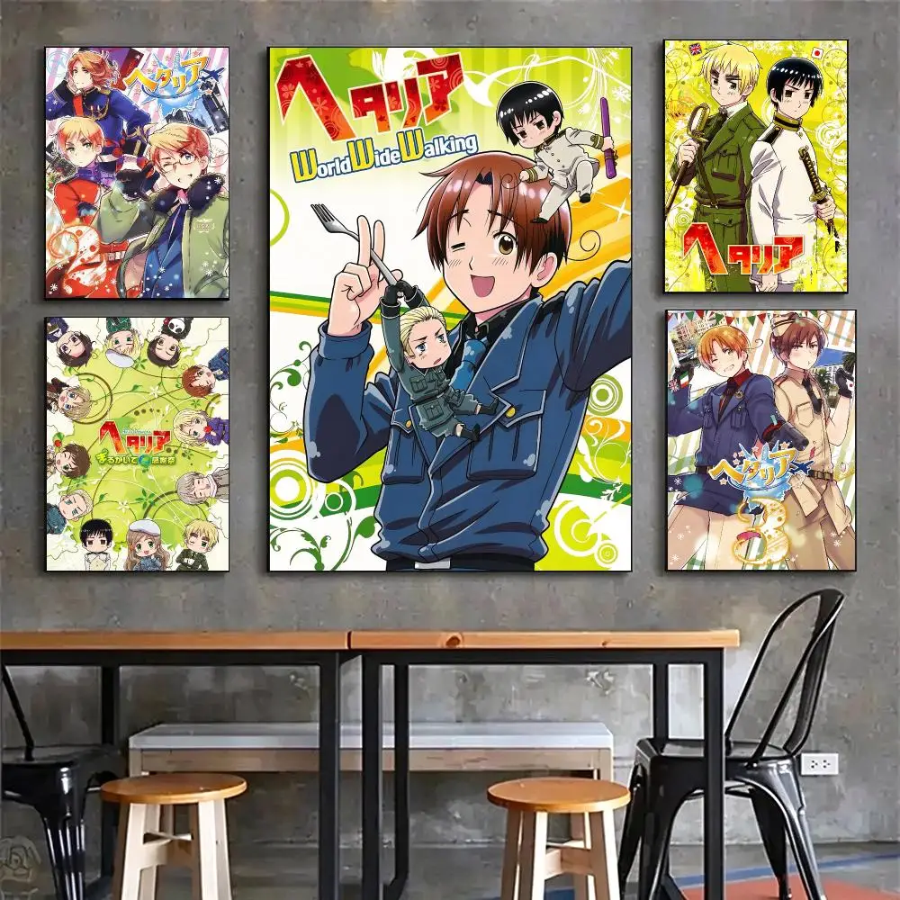 anime Hetalia Poster Poster HD Printing Vintage Luxe Home Decor Wall Art for the Living Rooms Entryways Gift
