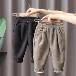 Kids Pants Autumn Winter Boys' Corduroy Pants with Pile Thickening Thermal Sweatpants Girls Winter Clothes Girls Pants