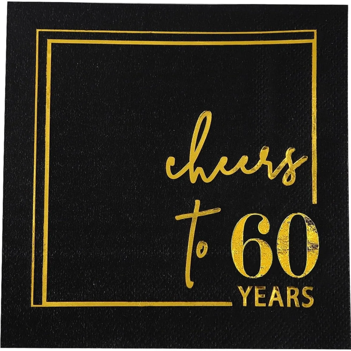 

50pcs Cheers to Years Cocktail Napkins - 50 PK - 3-Ply Birthday Napkins 5x5 Inches Disposable Party Napkins Beverage Paper Napki