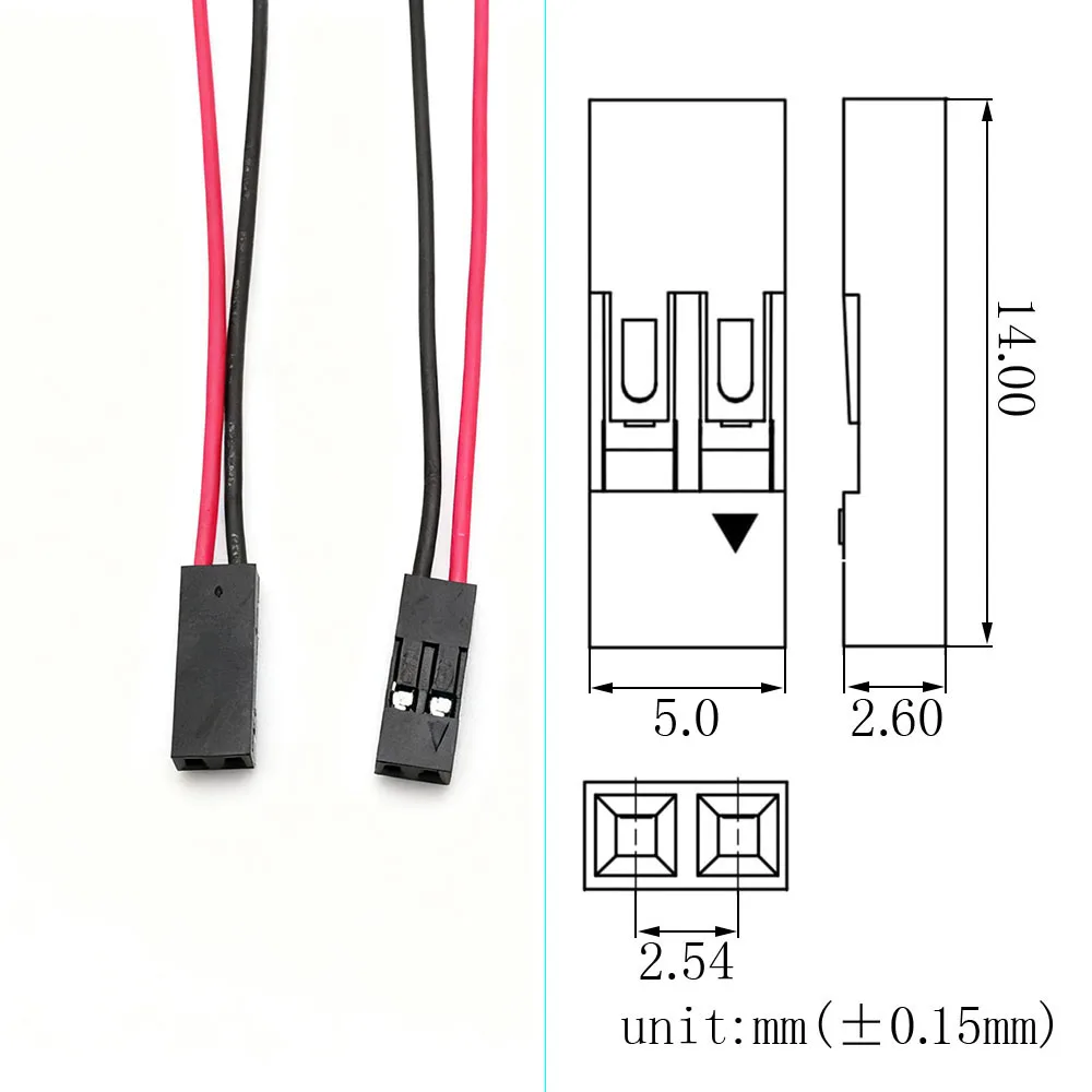 10 قطعة 2.54 مللي متر الملعب 2 دبوس أنثى المقبس أسلاك توصيل معزز موصل مع 26AWG كابلات ل دوبونت محطة المقابس PCB اردوينو لتقوم بها بنفسك