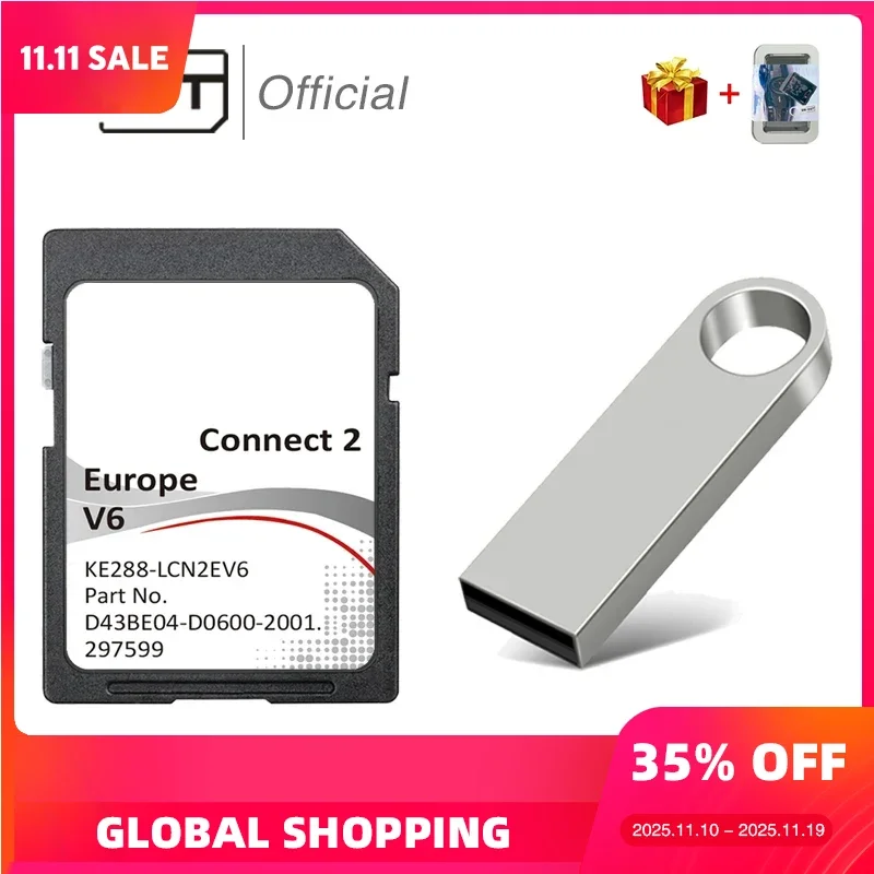 

SMIOST Sat Nav Connect2 V6 SD Card 2021 2022 Note Juke Leaf Micra E-NV200 Map UK EU for Nissan Car Road Card