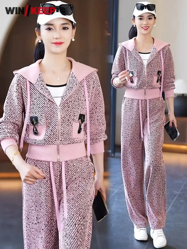 mode-femmes-elegantes-fermeture-eclair-rayure-sport-costumes-veste-a-capuche-pantalon-a-jambes-larges-course-survetement-deux-pieces-ensemble-automne-nouvelle-femme