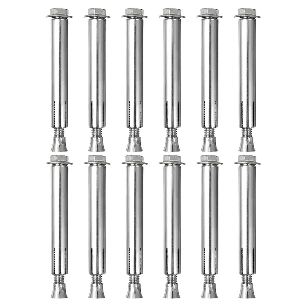 12Pcs Expansion Bolts for Speed Bumps High Strength Iron Fasteners Secure Driveways Parking Lots Asphalt Concrete Anchor Screws