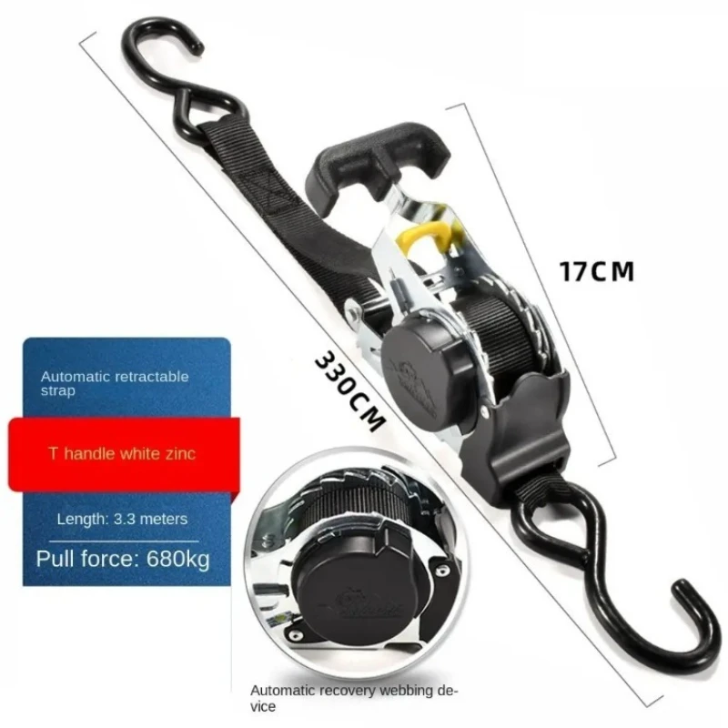 

Retractable Auto Ratchet Straps Retractable Ratcheting Tie-Down Strap Safe Cargo Ratchet Straps Easy Contained Ratchet Strap