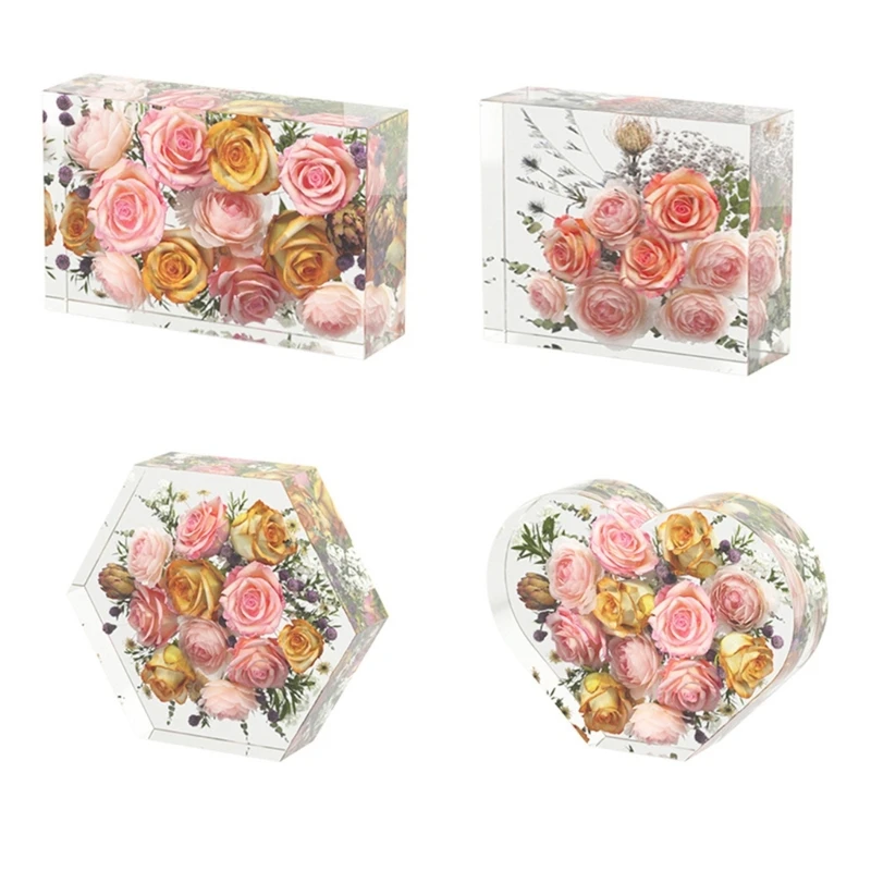 Decorative Heart Resin Molds for Preserving Flowers and Organizing Books C1FC