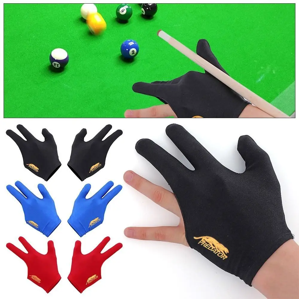 

New Spandex Billiards Gloves Breathable Non Slip Three Finger Gloves Three Finger Open Elastic Billiard Accessories Men Women