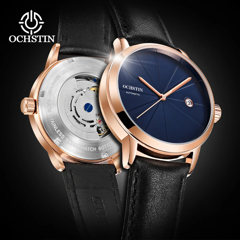 OCHSTIN Top Brand Man Master Collection Automatic Mechanical Movement Watches Men‘s Leather Strap Wristwatch Male Classic Clock