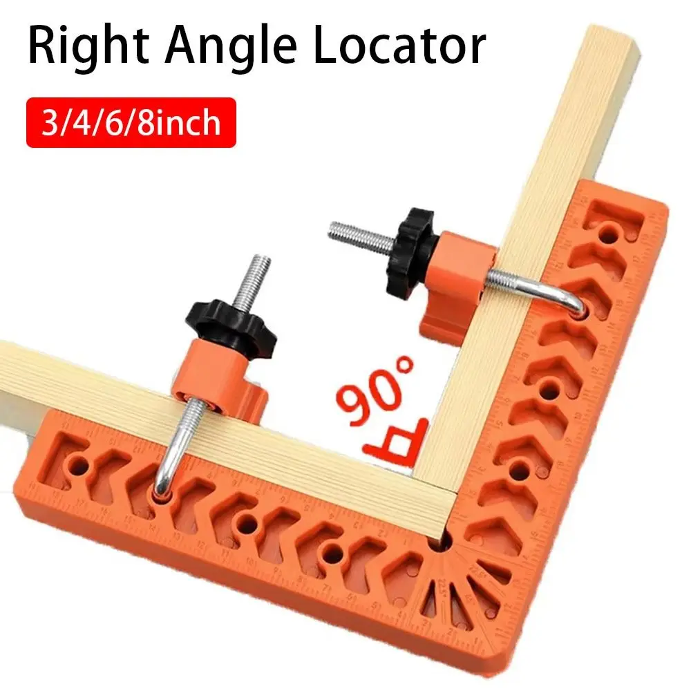 1Set Woodworking Tool Right Angle Ruler L-Shaped Fixed Angle Gripper 90° Positioner Tool Plastic 3/4/6/8 inch