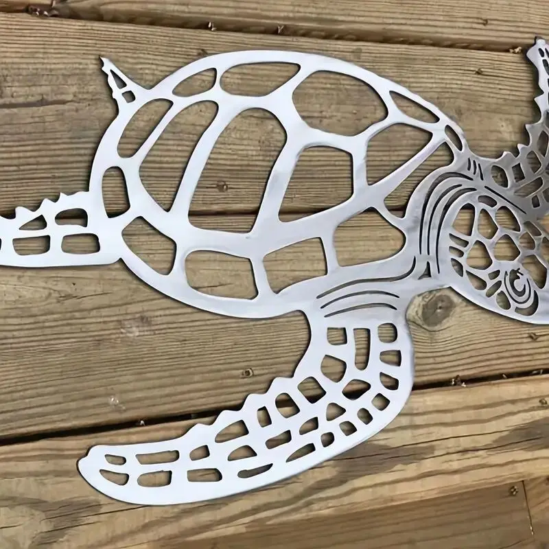 Metal Sea Turtle Ornamento para Indoor Decoração Sala, Decoração Tema de Praia, Wall Art Decorações, Tamanho Grande 15.74, 1Pc