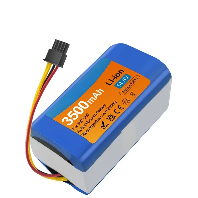 For 360 C50 Robotic Vacuum Cleaner Accessories Spare Parts 14.8V 3500mAh Replacement Battery