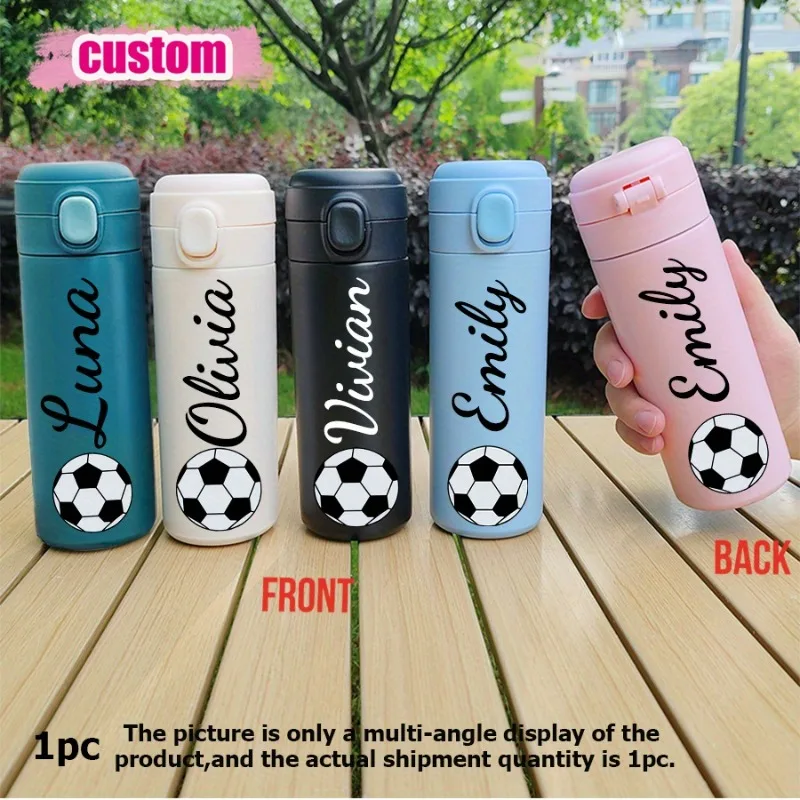 14oz Double-Sided Custom Text Football Pattern Insulated Cup for Home Football Matches Birthday Parties Holiday Gift for Him