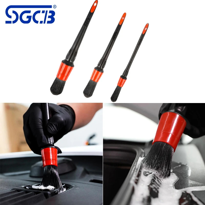 

SGCB Car Detailing Brush Kit Wet & Dry Soft Microfiber Polyester Cleaning Brush Scratch Free For Car Exterior Interior Dashboard