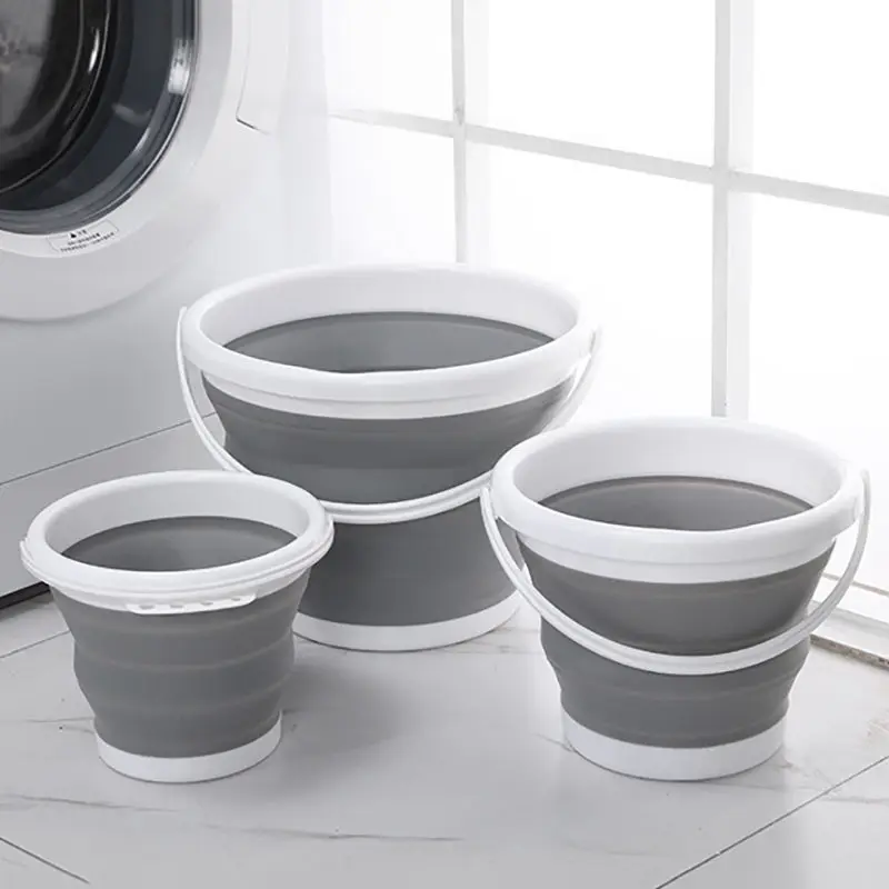 

10L Folding Bucket, Outdoor Portable Folding Fishing Bucket, Silicone Car Wash Bucket, Suitable for RVs and Campers