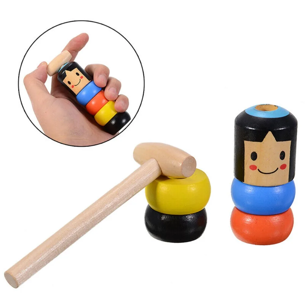 1PC Magic Funny Toy Immortal Daruma Unbreakable Wooden Man Tricks Fun Toy Accessory Gift Magic Toy