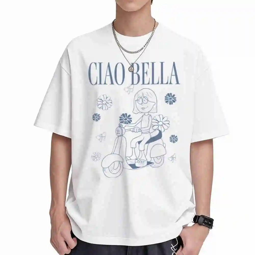 Lizzy Mcguire Ciao Bella Lizzie Retro Logo Short Sleeve Tee 100% Cotton T-Shirt