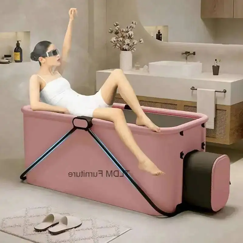 

large Adult Barrel Folding Sweat Portable Bathtubs Bidet Modern Steam Home creative ice bath Full-body Thickened Adult Bathtub