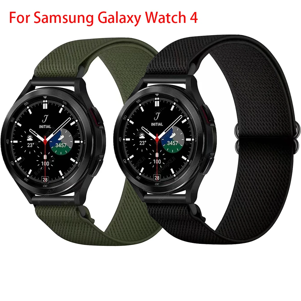 20mm 22mm Elastic Nylon Loop Strap for Samsung Galaxy Watch 4 Calssic 42mm 46mm Galaxy Watch4 40 44mm Band fit Amazfit gts2 mini