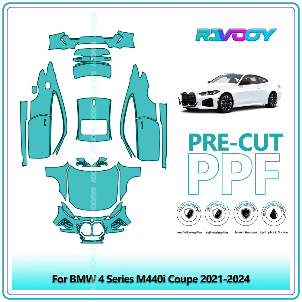 For BMW 4 Series M440i Coupe 2021-2024 Precut TPU Paint Protection Film PPF Full Body Kit Clear Bra Stone Guard EU UK