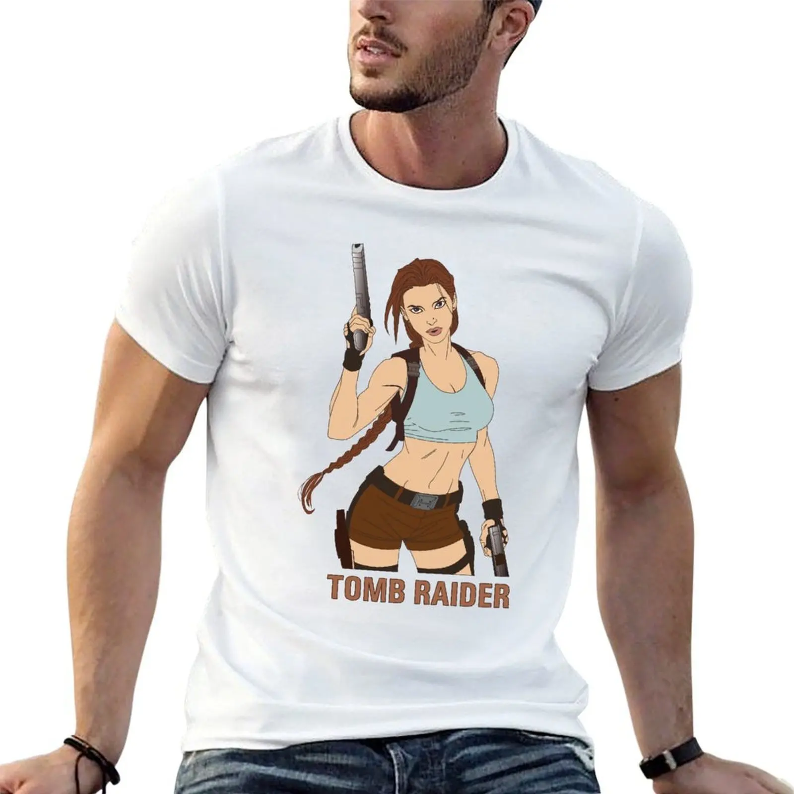 

Lara croft T-Shirt funny t shirts man man t shirt heavy cotton T-Shirt