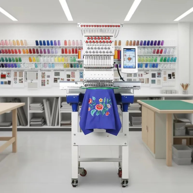 Automatic Computerized 15 Needles Embroidery Machine With Motor Core-New Stock 360x510mm Area For Cap
