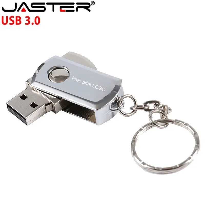 JASTER USB 3.0 Logam Gantungan Kunci Flash Drive Флешка 3.0 64GB 32GB 16GB Pendrives Real Kapasitas Pen drive Usb Stick