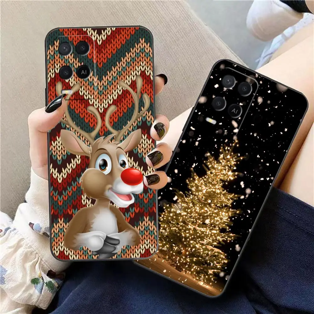 Phone Case For OPPO A98 A95 A96 A97 A94 A93 A92S A91 A79 A78 A76 A74 A58 A71 A59 4G 5G Case Funda Shell Santa Elk Christmas Tree