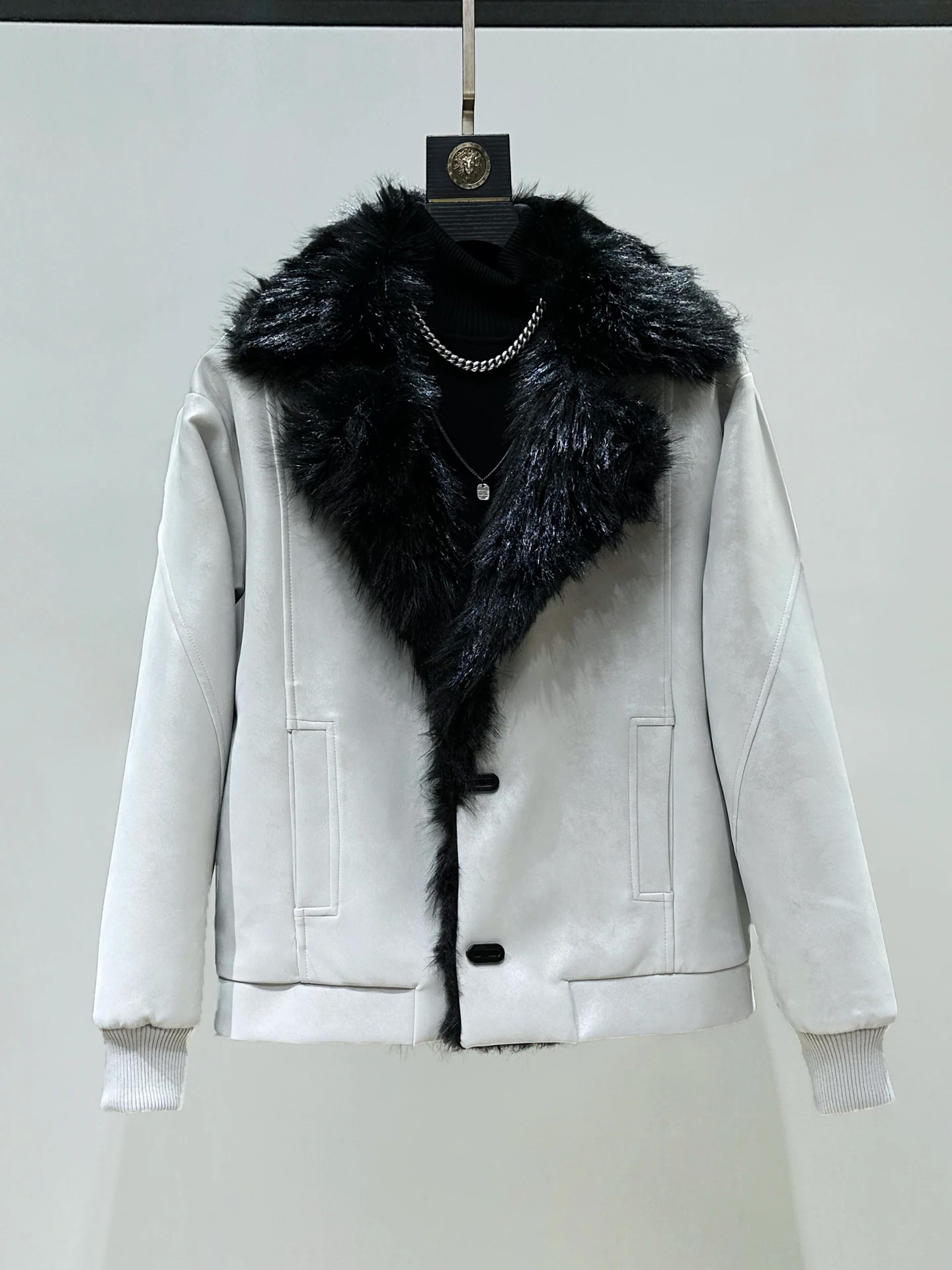 

Утепленная мужская кожаная куртка свободного кроя на флисовой подкладке с меховым воротником, молодежная повседневная зимняя верхняя одежда