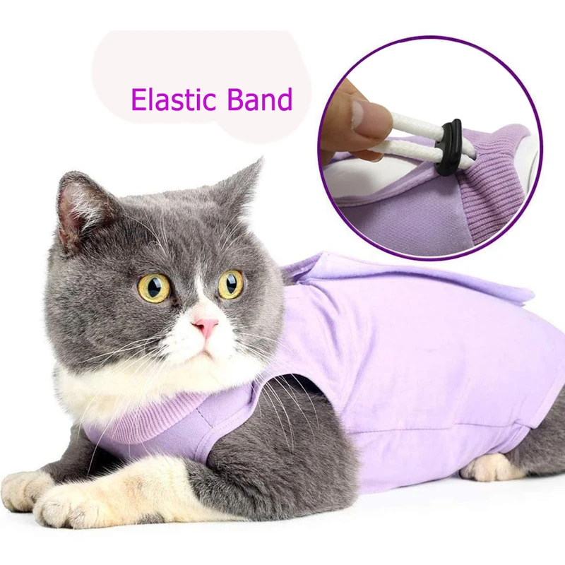 Cat Recovery Suit E-Collar Alternative Pet Kitten Antibite Prevent Licking After Surgery Wear Vest Weaning Bottoming Shirt