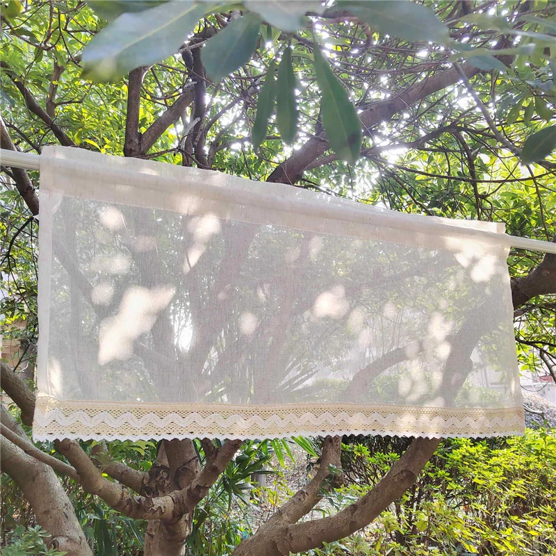 Богемная прозрачная занавеска для кафе в стиле ретро с полой вязанным крючком кружевом для кухни, гостиной, фермерского дома, проживания в семье, домашний декор