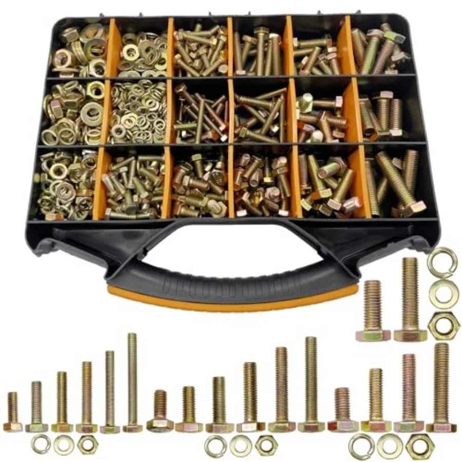 

900PCS Metric Bolt Assortment, M6 M8 M10 M12 Grade 8.8 Bolts and Nuts Kit, Nut and Bolt Assortment, Nuts and Bolts, Metric Bolt