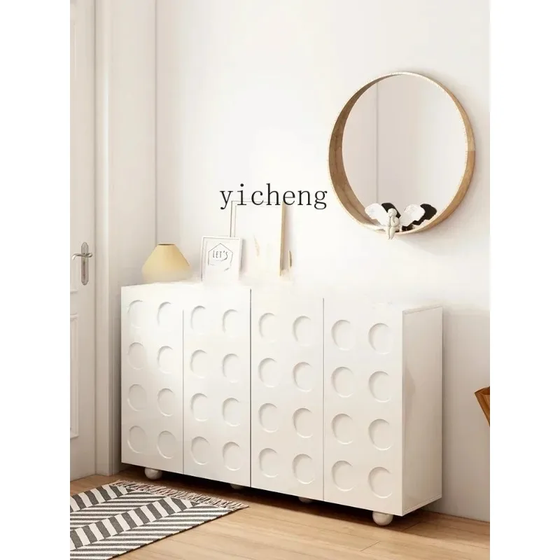 GZ-12 Home Door Indoor Solid Wood Hallway Cabinet Large Capacity Shoe Rack White Retro Custom Storage Cabinet