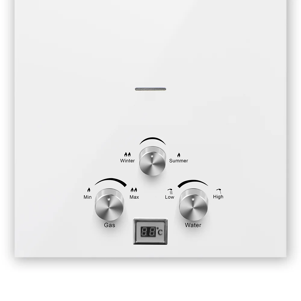Heißwasserboiler | Sihao LPG-Durchlauferhitzer Warmwasserbereiter 6L 8L 10L 12L 16L 18L Weiß Tanklos Stahl LED-Anzeige – Detail 6